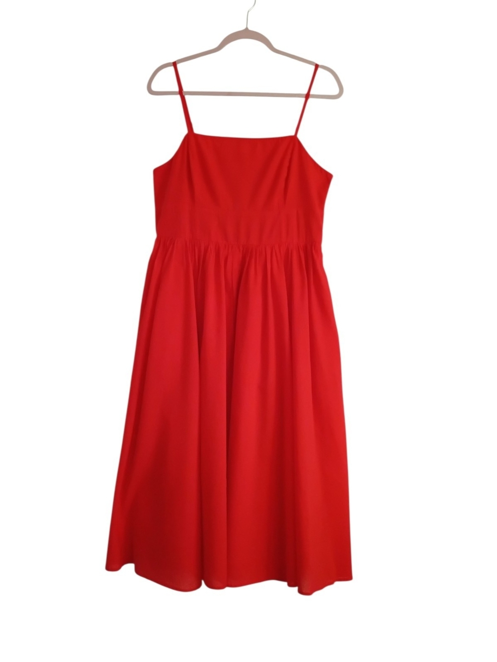 Red Spaghetti Strap Midi Dress